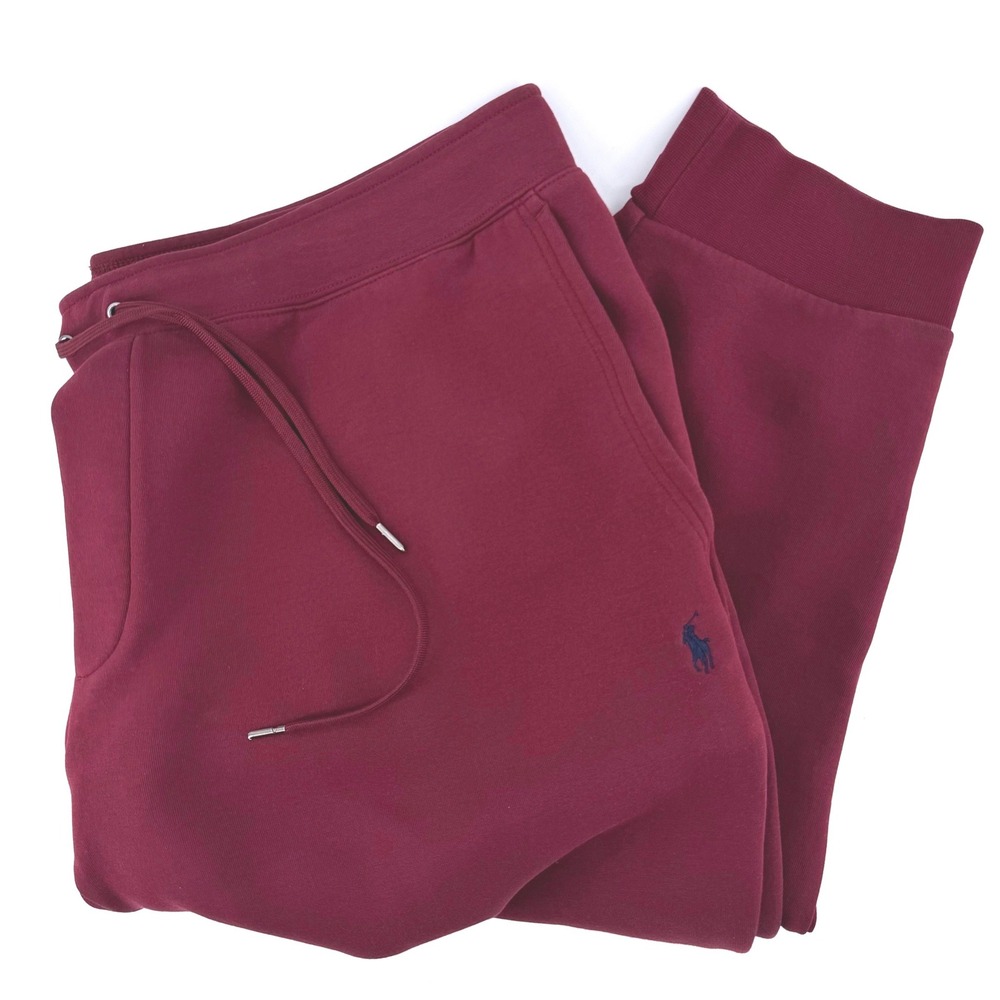 Polo Ralph Lauren‎ Joggers Mens 2XB Burgundy Double-Knit Drawstring Sweatpants